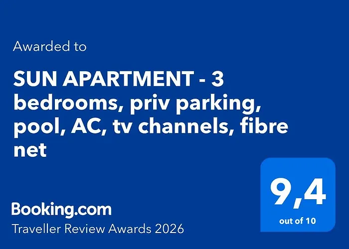 Sun - 3 Bedrooms, Priv Parking, Pool, Ac, Tv Channels, Fibre Net *